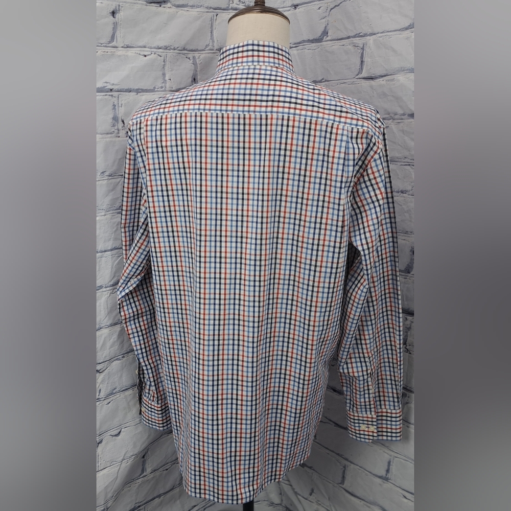 Barbour Men's Button Down Shirt Red Blue Check Bowburn Large - Picture 7 of 16